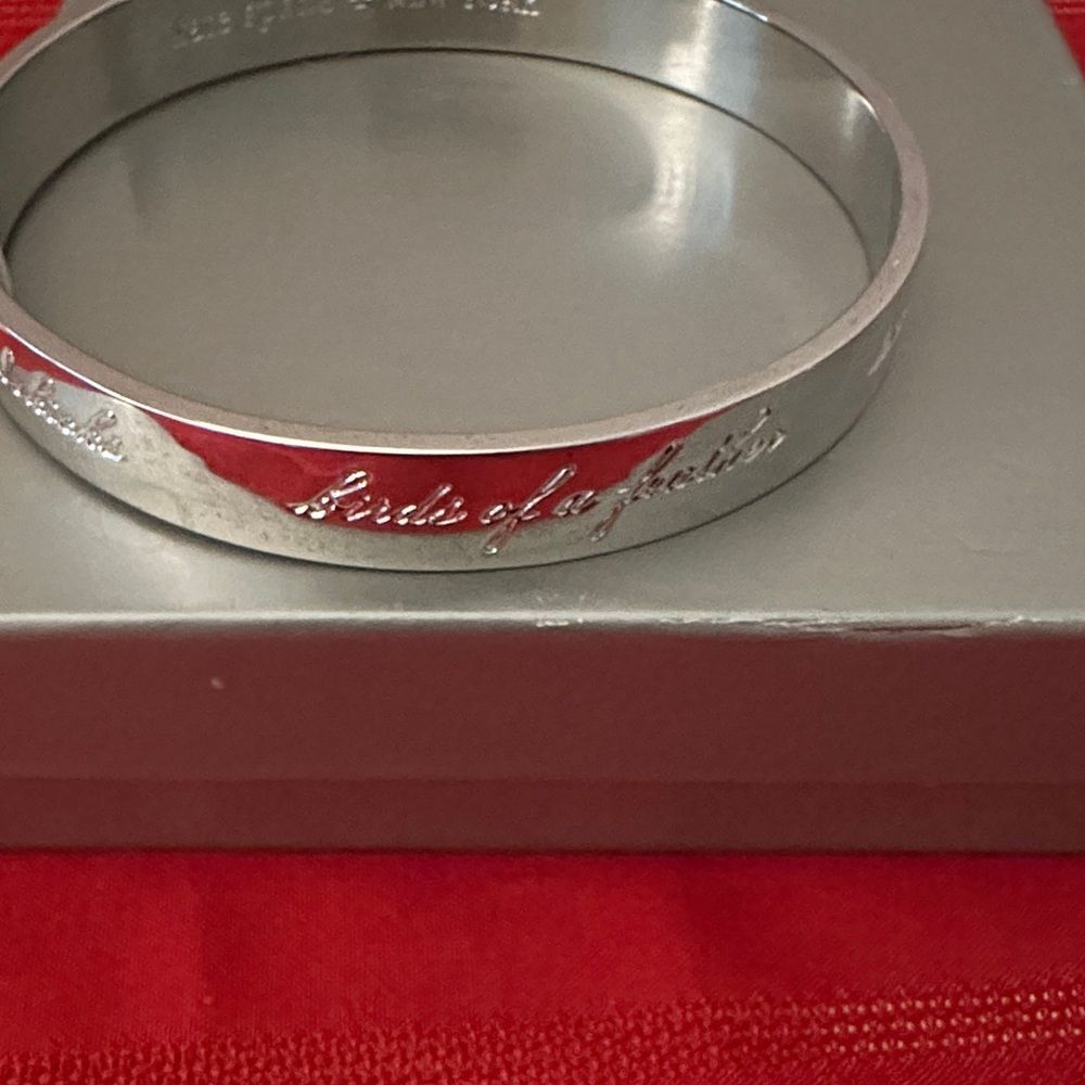 Kate Spade Friendship Silver Bangle Bracelet - Picture 3 of 10